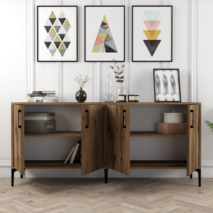 Hanah Home Consola Industrial Kiev - Walnut